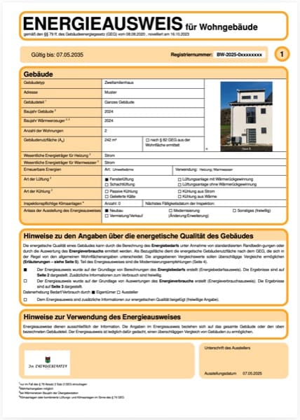 Beispiel Energieausweis Dr. Energieberater